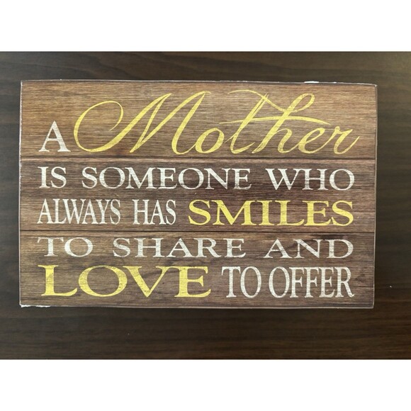 Carson Mother Block Tabletop Sitter Free Standing Sign Mom Gift - Picture 1 of 6